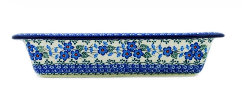 Ceramika Artystyczna, Blue Blossom, Rectangular Baker 14"