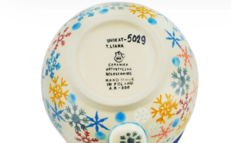Ceramika Artystyczna, U5029, Vintage Snow Fall, Large Bubble Mug