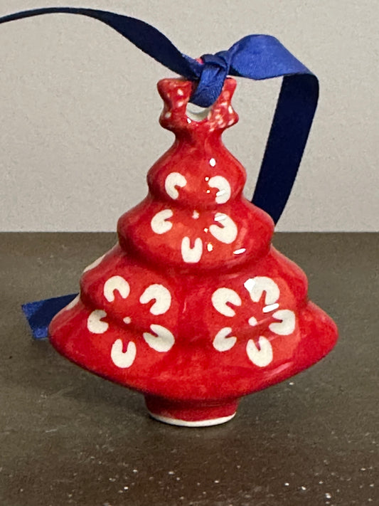 Manufaktura Red Blossom Flat Tree Ornament