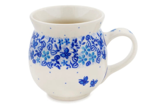 Ceramika Artystyczna Polish Pottery, Unikat Delicate Blue, Bubble Mug