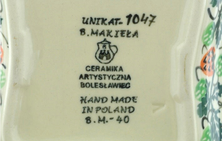 Ceramika Artystyczna, Strawberries & Cream, Square Bowl
