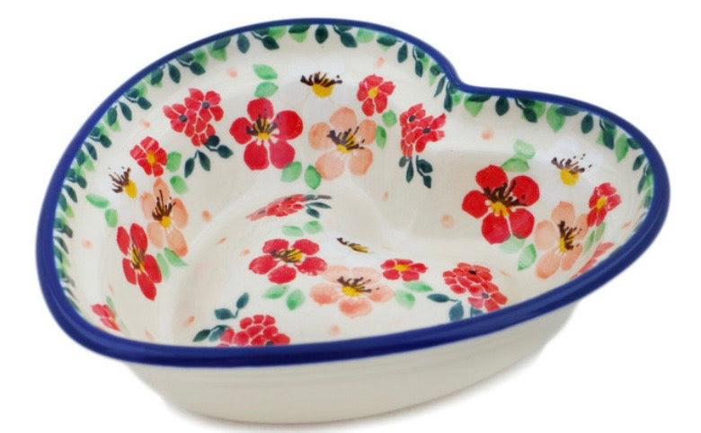 Ceramika Artystyczna, Unikat U5003, Pink Divinity, Heart Shaped Bowl