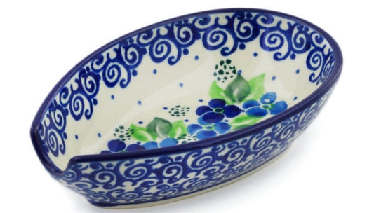 Ceramika Artystyczna, Blue Phlox, Spoon Rest