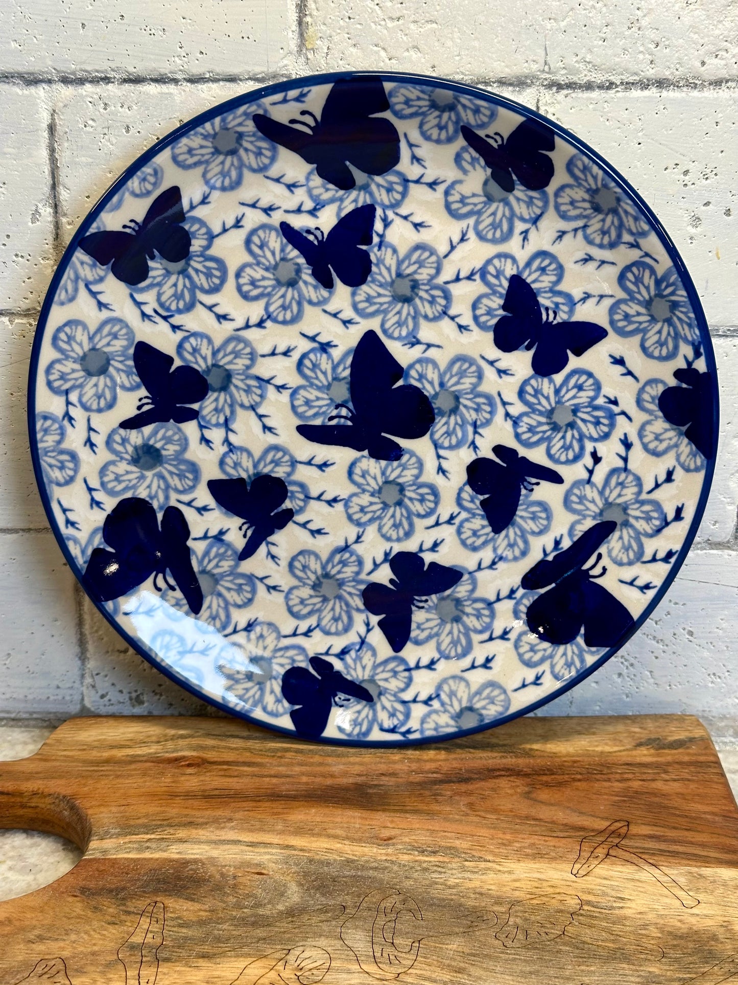 Manufaktura, Blue Butterfly, Salad Plate 8.5"
