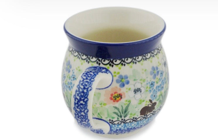Ceramika Artystyczna, U5209, Hop To The Greenhouse, Medium Bubble Mug