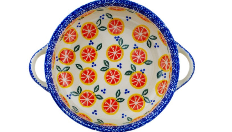 Ceramika Bona, Citrus Craze, Round Baker with Handles