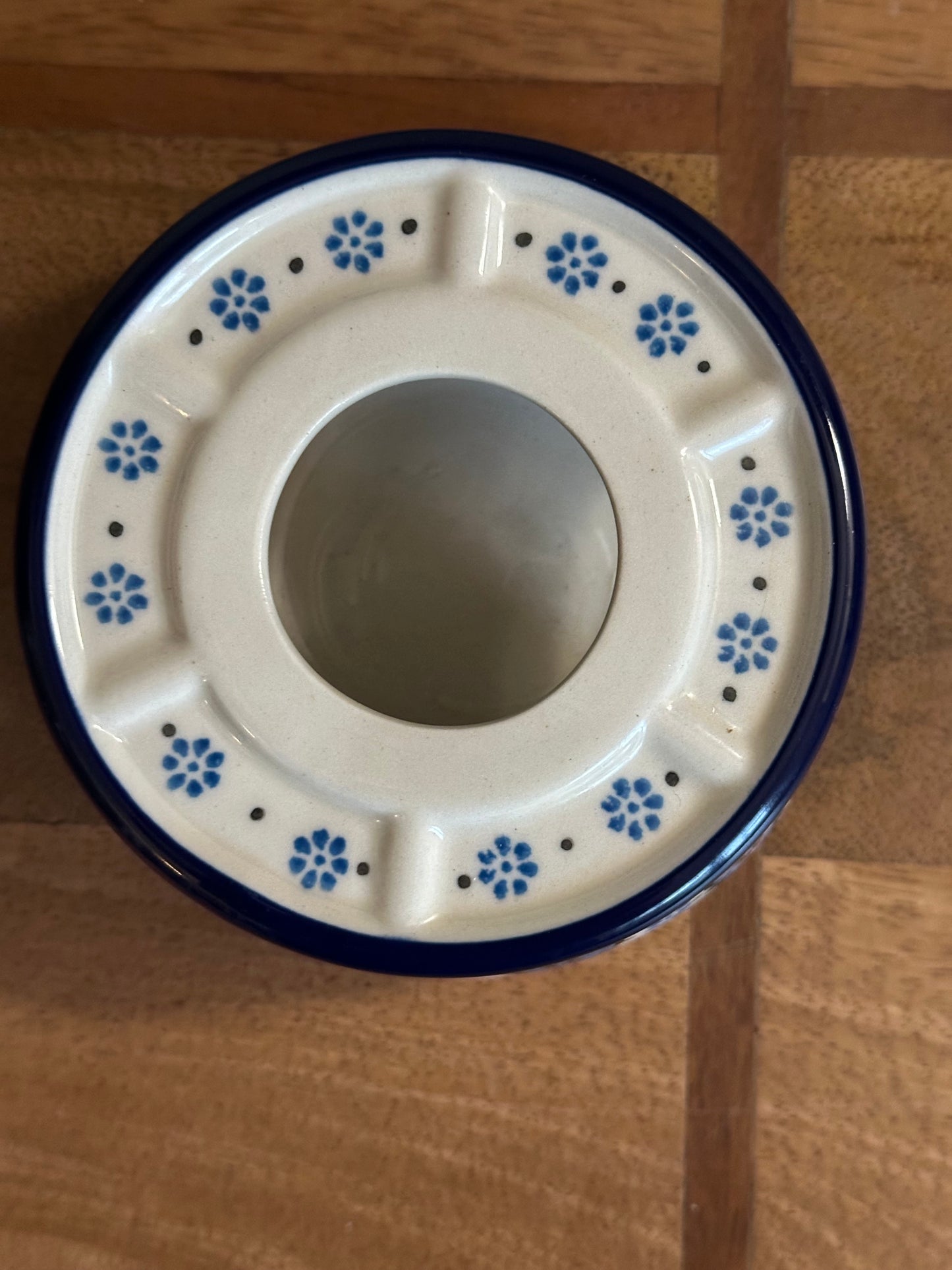Ceramika Artystyczna Polish Pottery, 4" Flowing Blues, Warmer