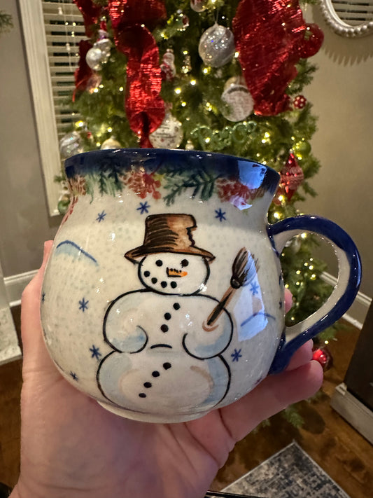 Vena Snowman and Cardinals Bubble Mug