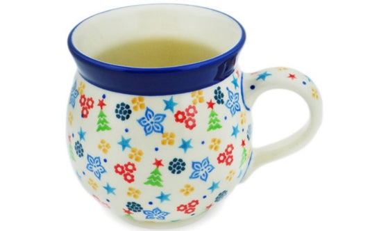 Ceramika Artystyczna, U4858, Joyful Cheer, Medium Bubble Mug 12 oz.