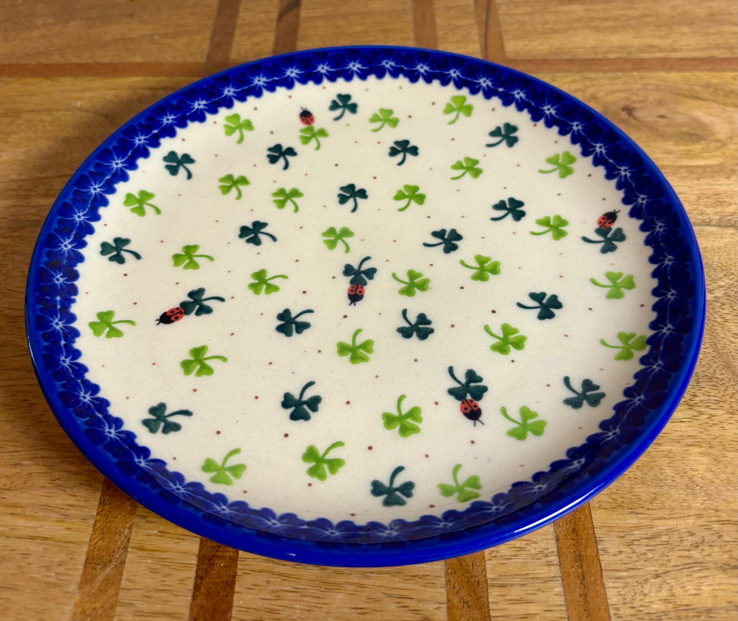 Kalich, Art Level, Shamrock/Clover and Ladybugs, Dessert/Lunch Plate