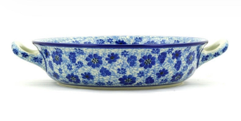 Ceramika Artystyczna, Misty Dragonfly, Medium Baker with Handles