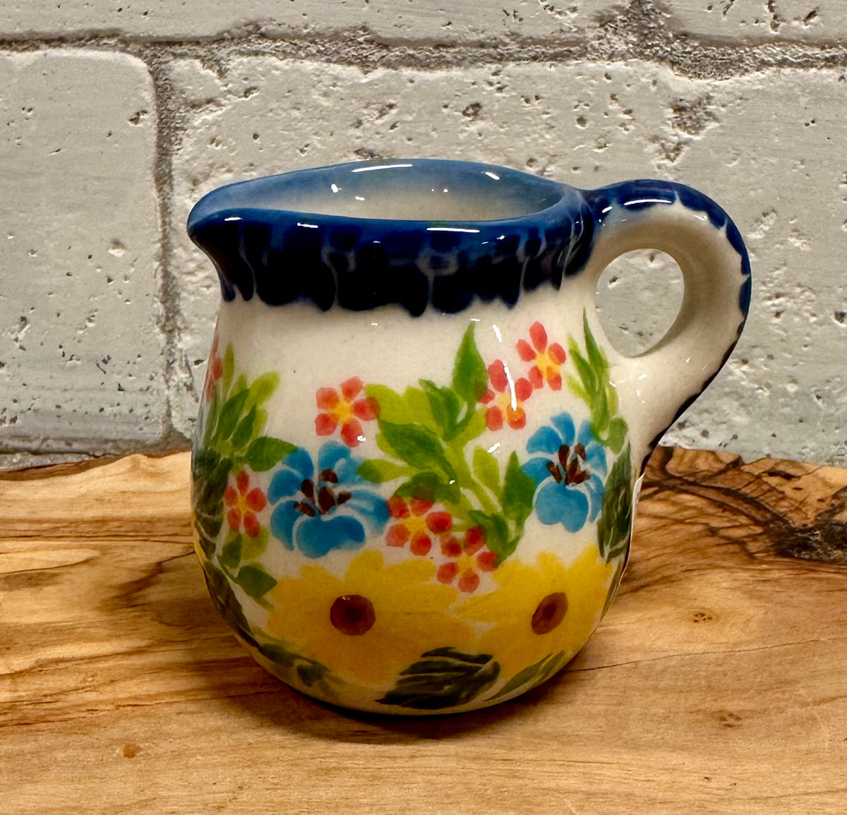 Kalich, Pink, Blue and Yellow Flowers, Mini Creamer/Pitcher