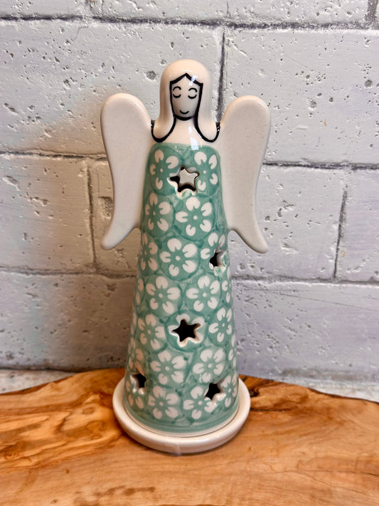 Manufaktura, Mint Blossom, Large Angel Luminary 8"