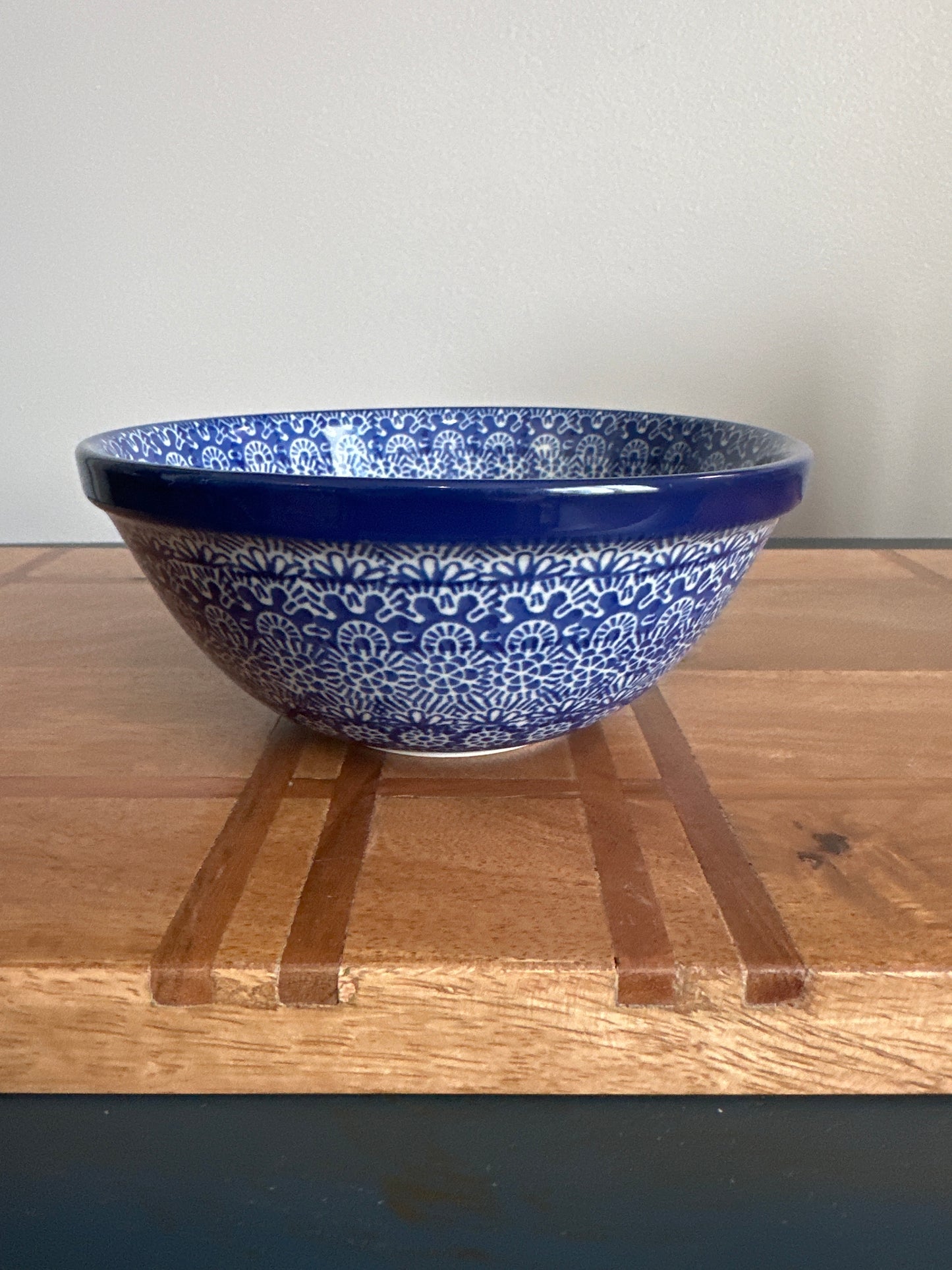 Ceramika Artystyczna Polish Pottery, Blue Fun, 6.5" Bowl