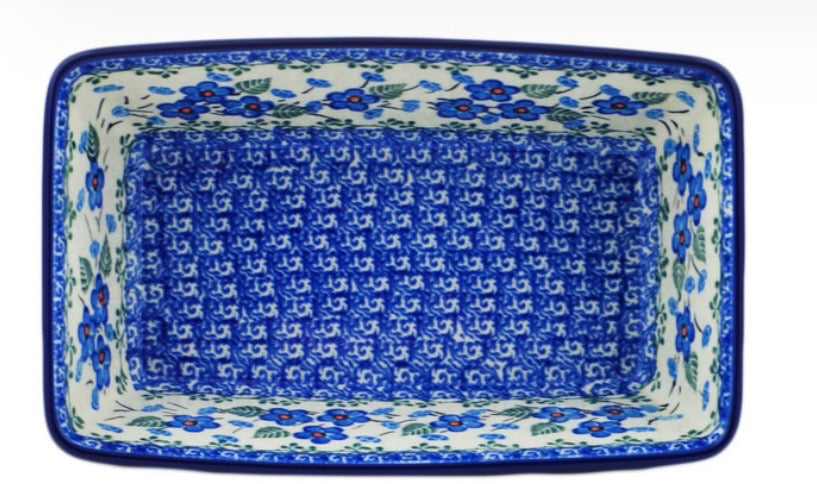 Ceramika Artystyczna, Blue Blossom, Loaf Pan 8"