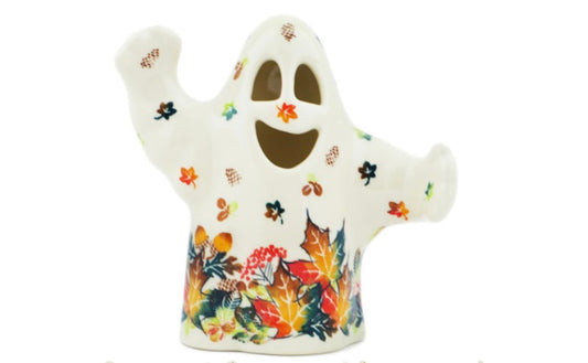 Dalia Polish Pottery, Unikat Autumn Wind, Ghost Figurine Luminary