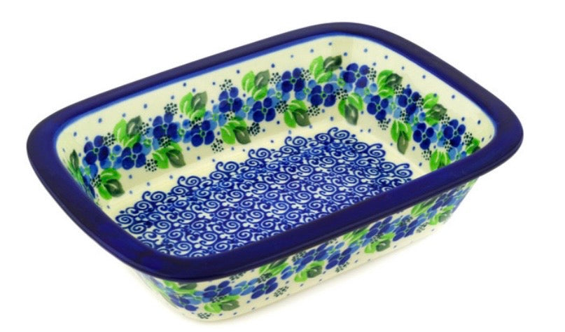 Ceramika Artystyczna, Blue Phlox, Rectangular Baker