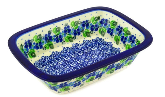Ceramika Artystyczna, Blue Phlox, Rectangular Baker