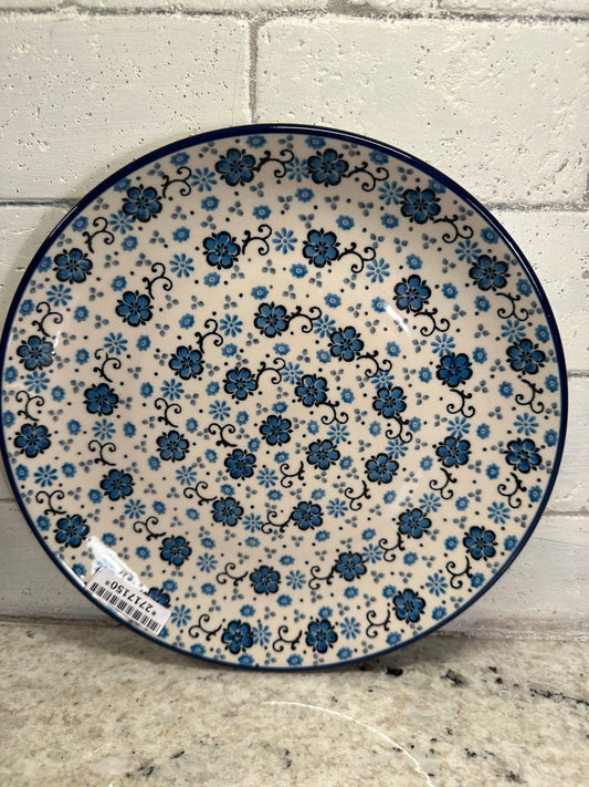 Ceramika Artystyczna Polish Pottery, Flowing Blues, Dinner Plate