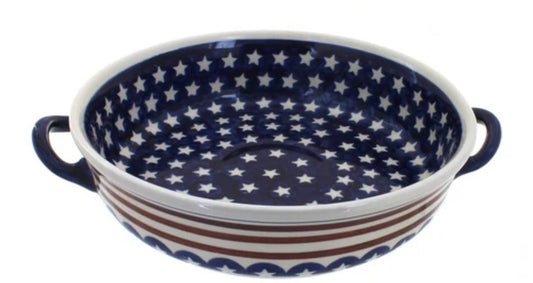 Zaklady, Stars and Stripes, Round Casserole Baker with Handles
