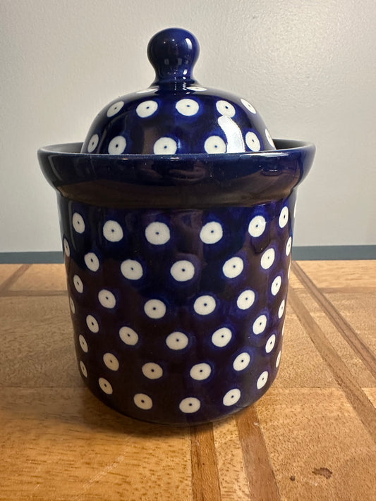 Ceramika Artystyczna Polish Pottery, Owls Eye Lidded Canister