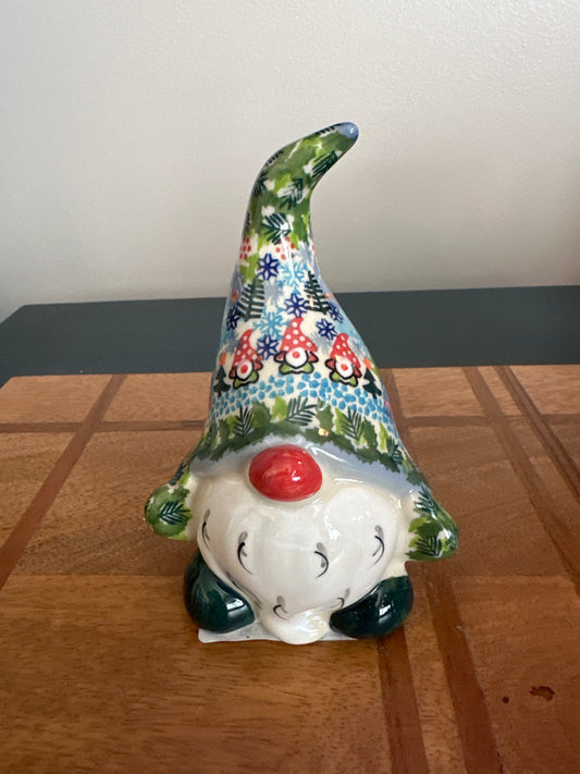 Galia Polish Pottery handmade by Galia, Winter Gnome Medium