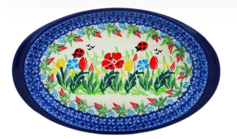 Ceramika Artystyczna, Unikat U3784, Lady Bug Meadow, Saucer