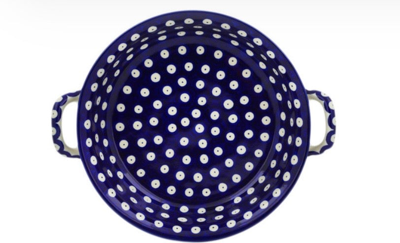 Ceramika Artystyczna, Blue Eyes, Medium Baker with Handles