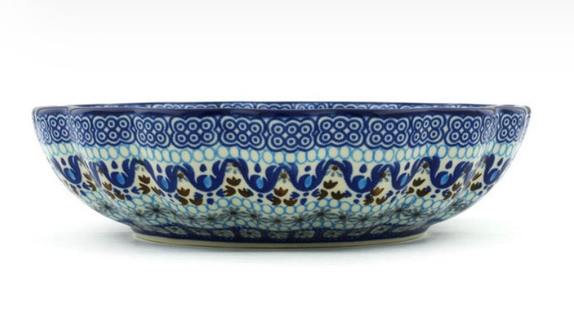 Ceramika Artystyczna, Blue Ice, Fluted Bowl 9"