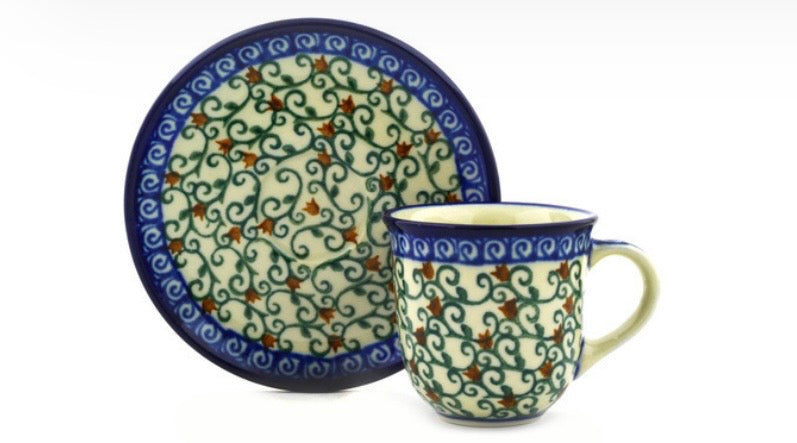 Ceramika Artystyczna, Vineyard Tulips, Espresso Cup and Saucer