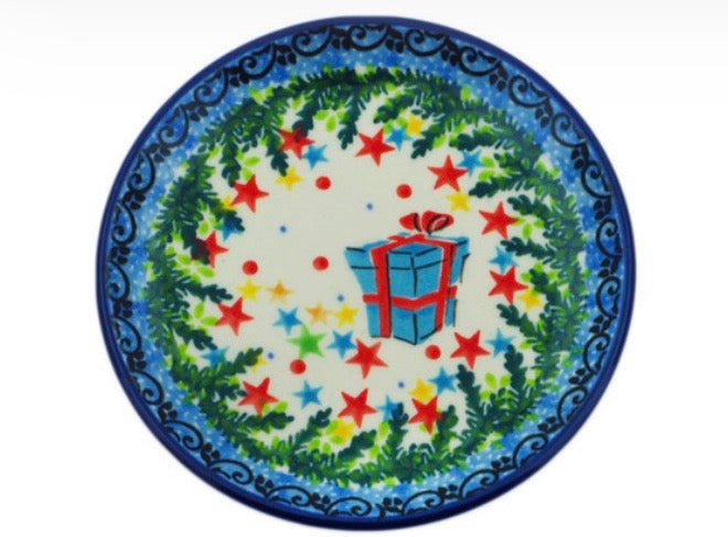 Ceramika Artystyczna, Unikat U5026, Sparkling Holiday, Coaster/Mini Plate