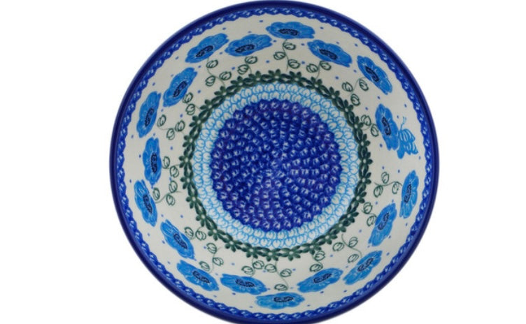 Ceramika Artystyczna Polish Pottery, Unikat Morning Poppies Bowl