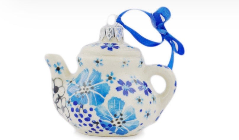 Bona,  Pansy Dawn, Teapot Ornament 3"