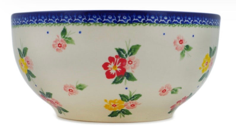 Bona, Hibiscus Splendor, Mixing/Serving Bowl 9"