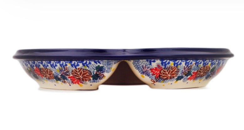 Ceramika Artystyczna, U4741 Autumn Falling Leaves,  Divided Dish