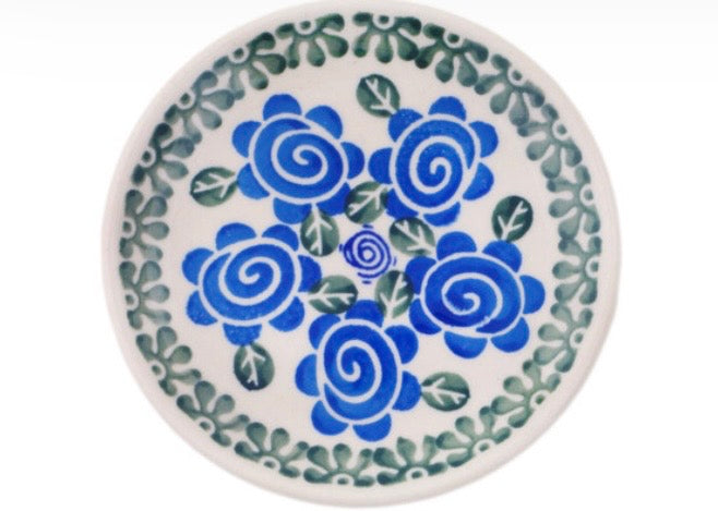 Ceramika Artystyczna, Blue Rose Spiral, Coaster/Mini Plate