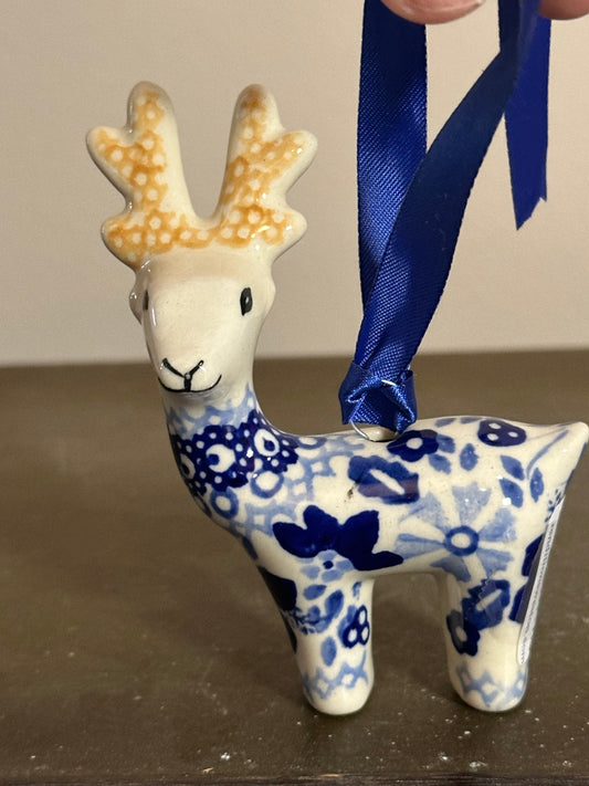 Manufaktura Indigo Garden Reindeer Ornament