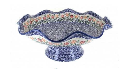 Manufaktura, Marigold, Large Fluted Pedestal Bowl