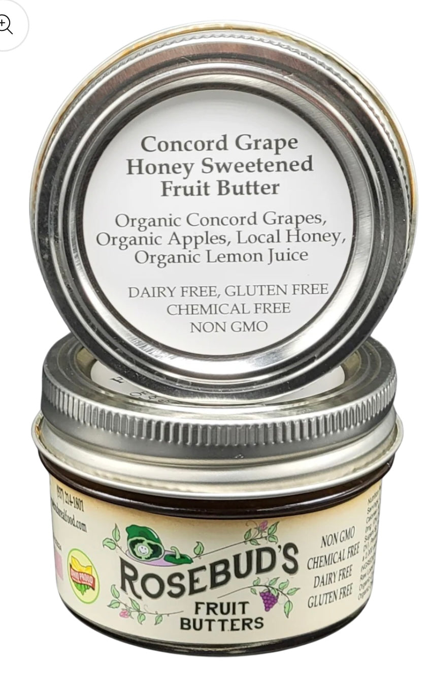 Rosebud's Real Food, Concord Grape Honey-Sweetened Fruit Butter 4oz
