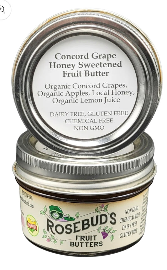 Rosebud's Real Food, Concord Grape Honey-Sweetened Fruit Butter 4oz