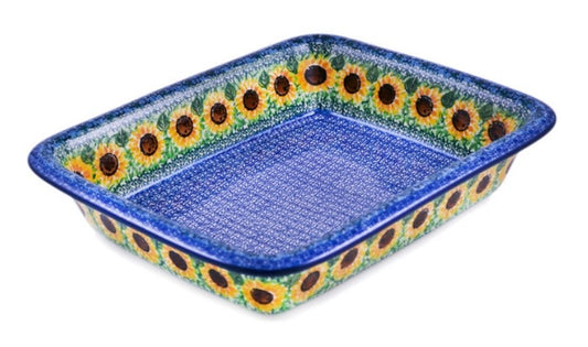 Ceramika Artystyczna, Unikat U4739, Summer Sunnies, Large Rectangular Baker