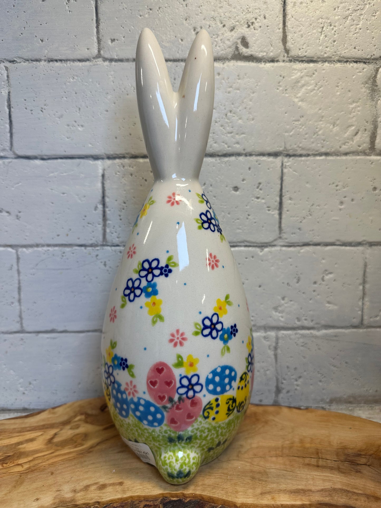 Vena, Flowers and Egg Patch, Large Bunny Figurine  11"