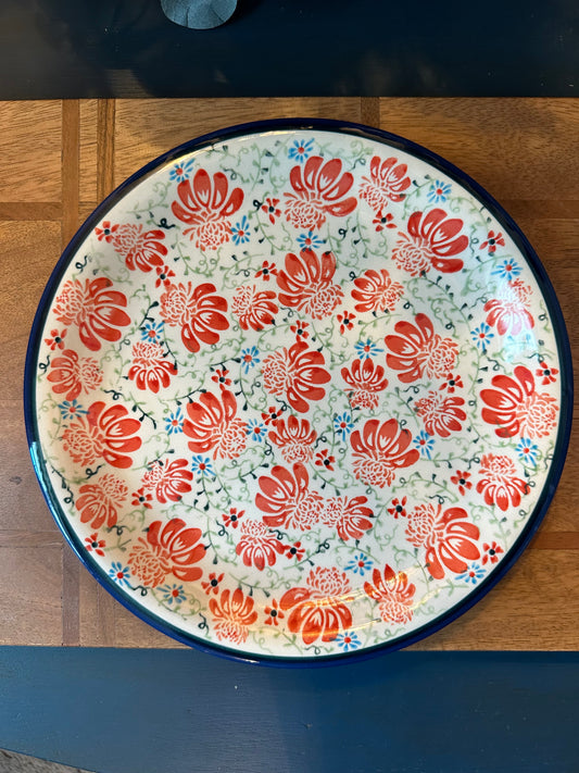 Zaklady Polish Pottery,  Flower Parade, 11" Dinner Plate