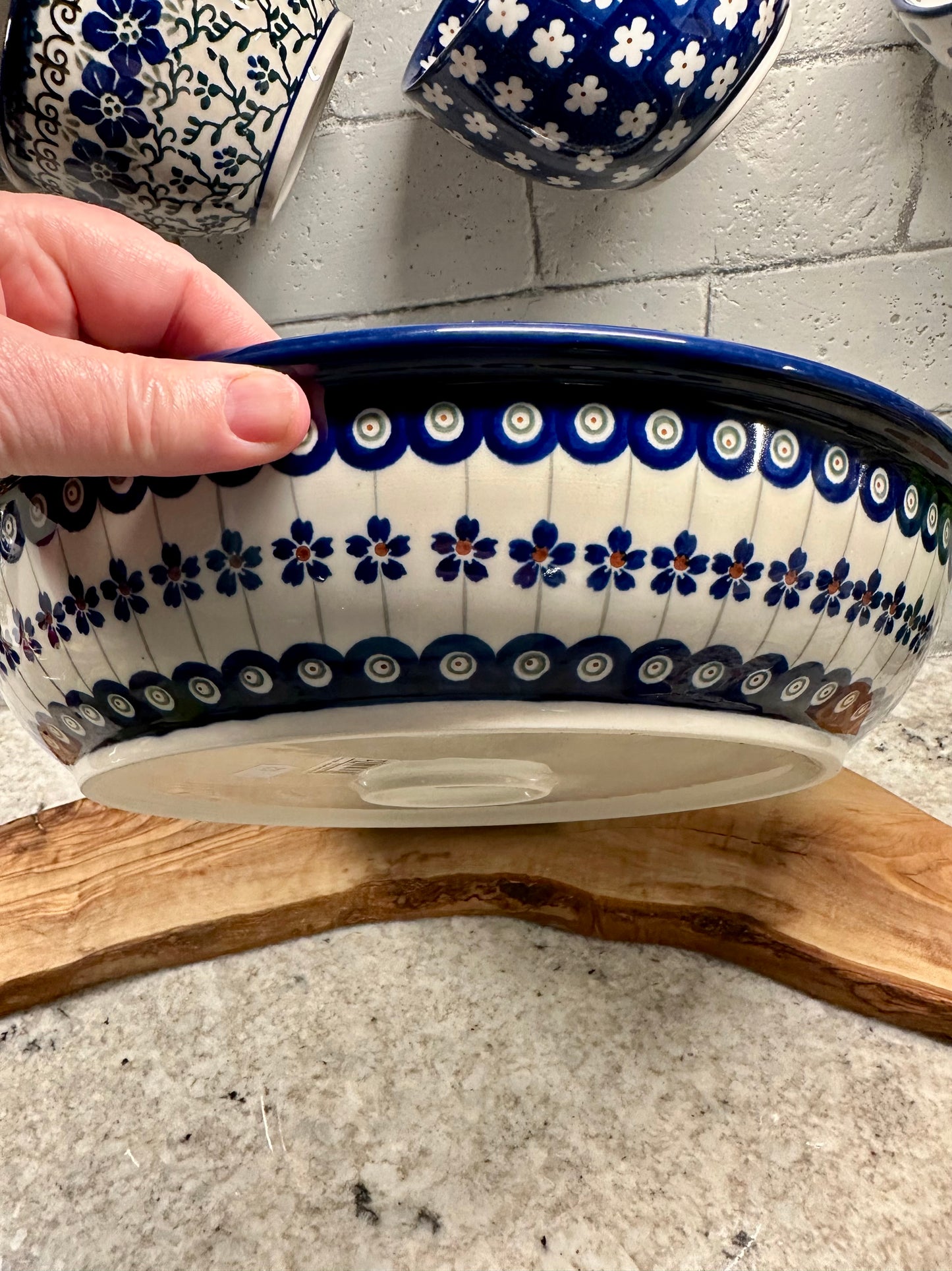 Zaklady, Traditional Flowering Peacock, Large Shallow Servinig Bowl 13"