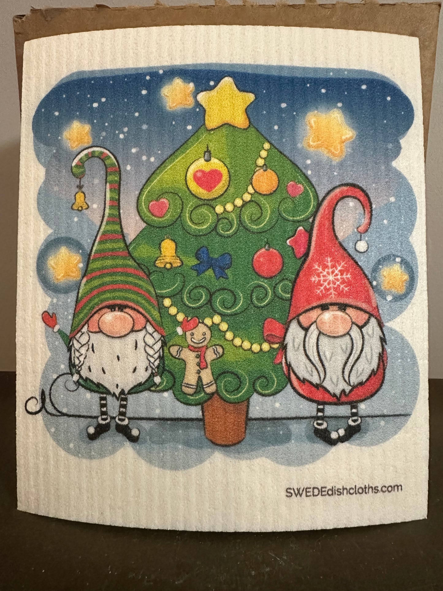 Swedish Dishcloth Christmas Two Gnomes