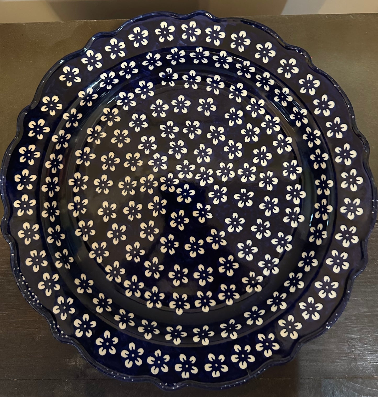 Manufaktura Blue Blossom, Scalloped Platter