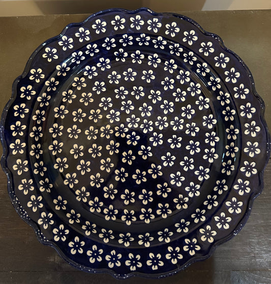 Manufaktura Blue Blossom, Scalloped Platter