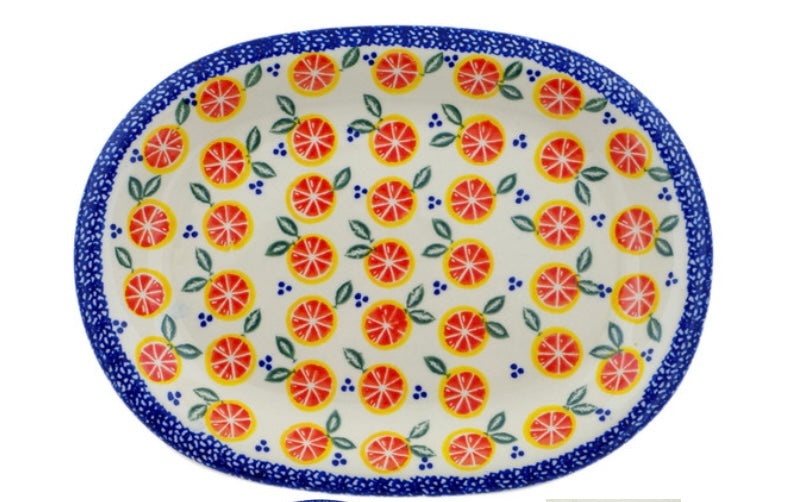 Ceramika Bona Polish Pottery, Citrus Craze, Oval Platter