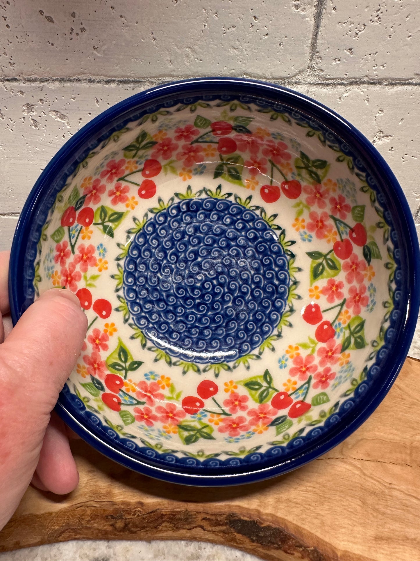 Kalich Polish Pottery, Art Level, Cherry Blossom, Bowl 6"