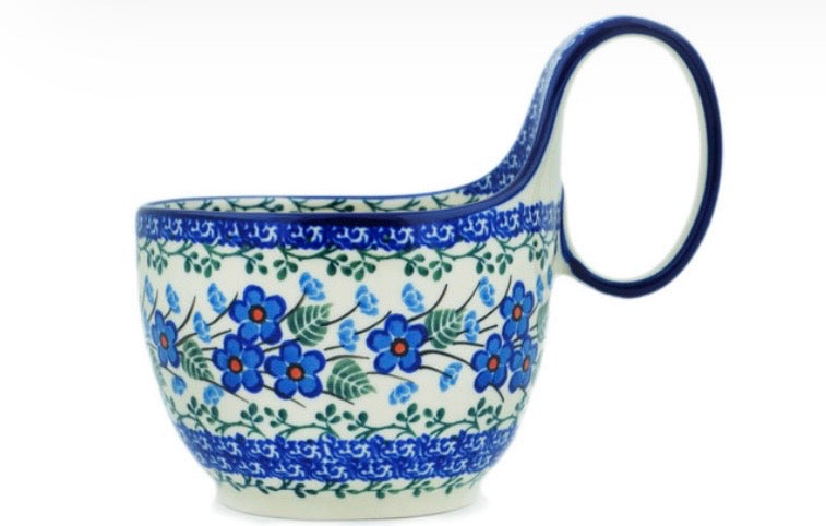 Ceramika Artystyczna, Blue Blossoms, Loop Mug/Soup/Dip Bowl